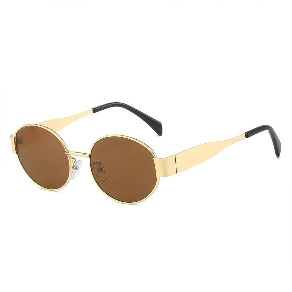 Side view of Luna Oval Sunglasses lightweight frame