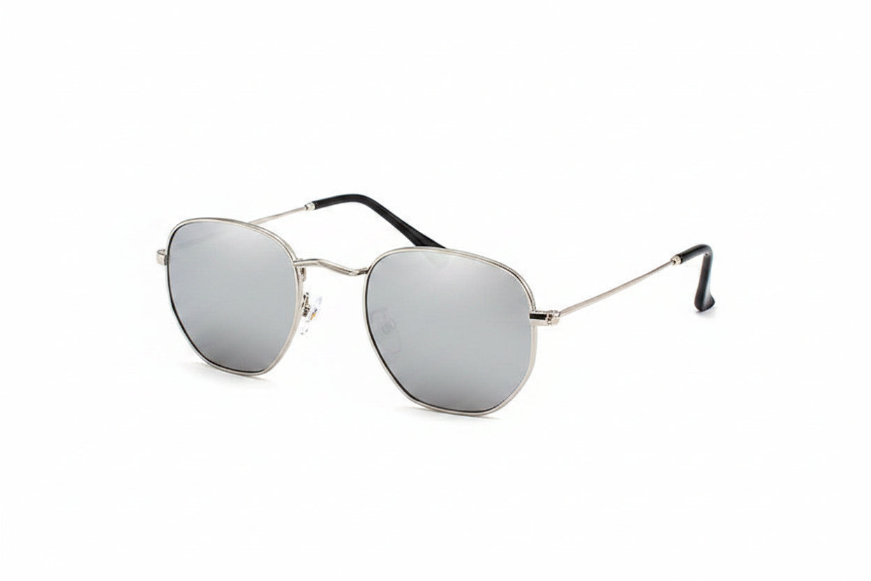 Aero Noir Sunglasses in Silver frame with tinted lenses