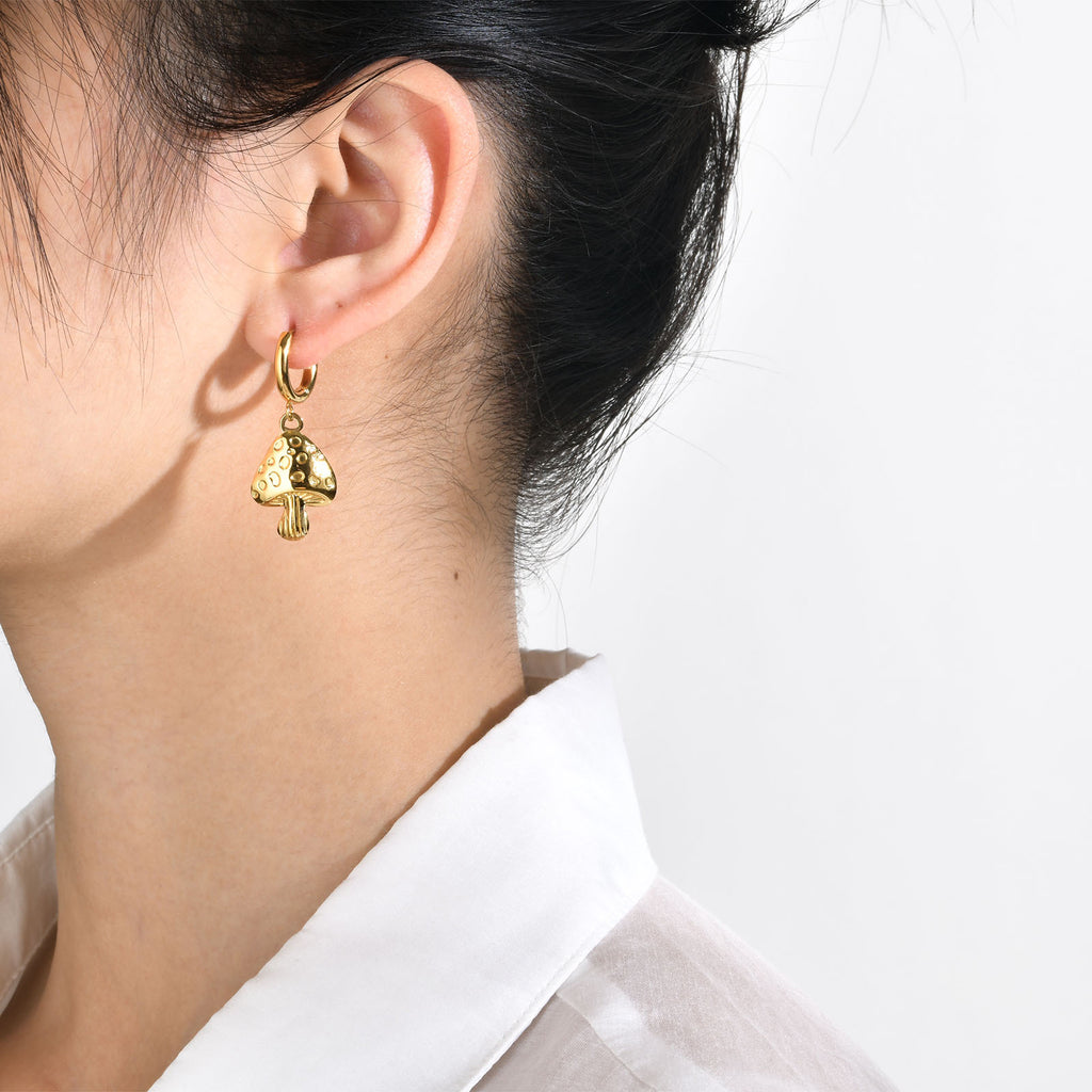 boho mushroom earrings gift for her