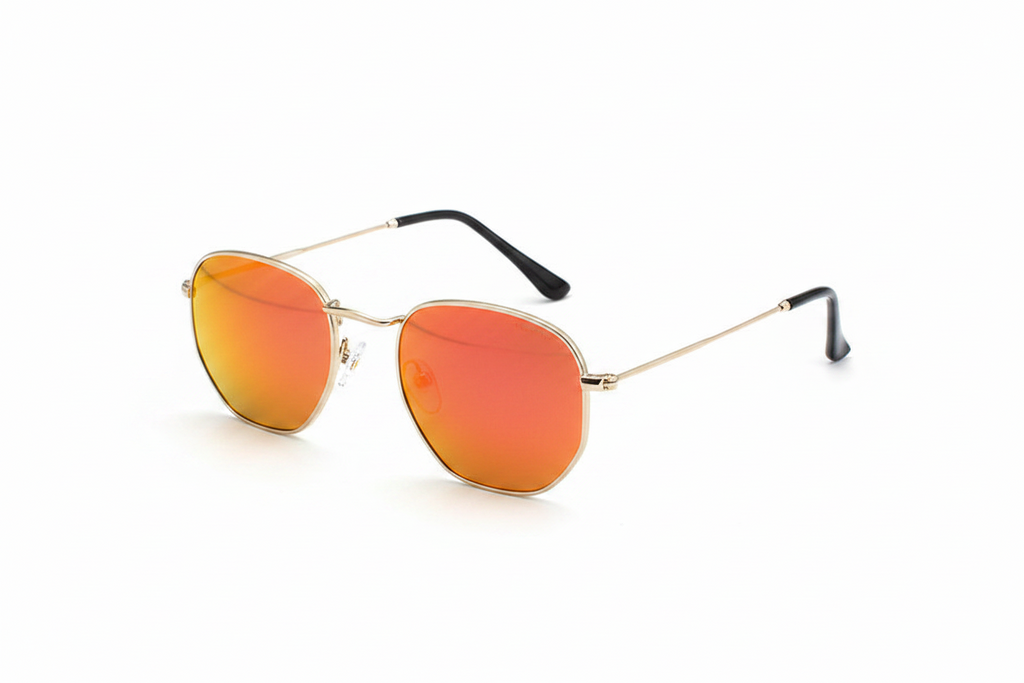 Detail of metal frame structure on Aero Noir Sunglasses