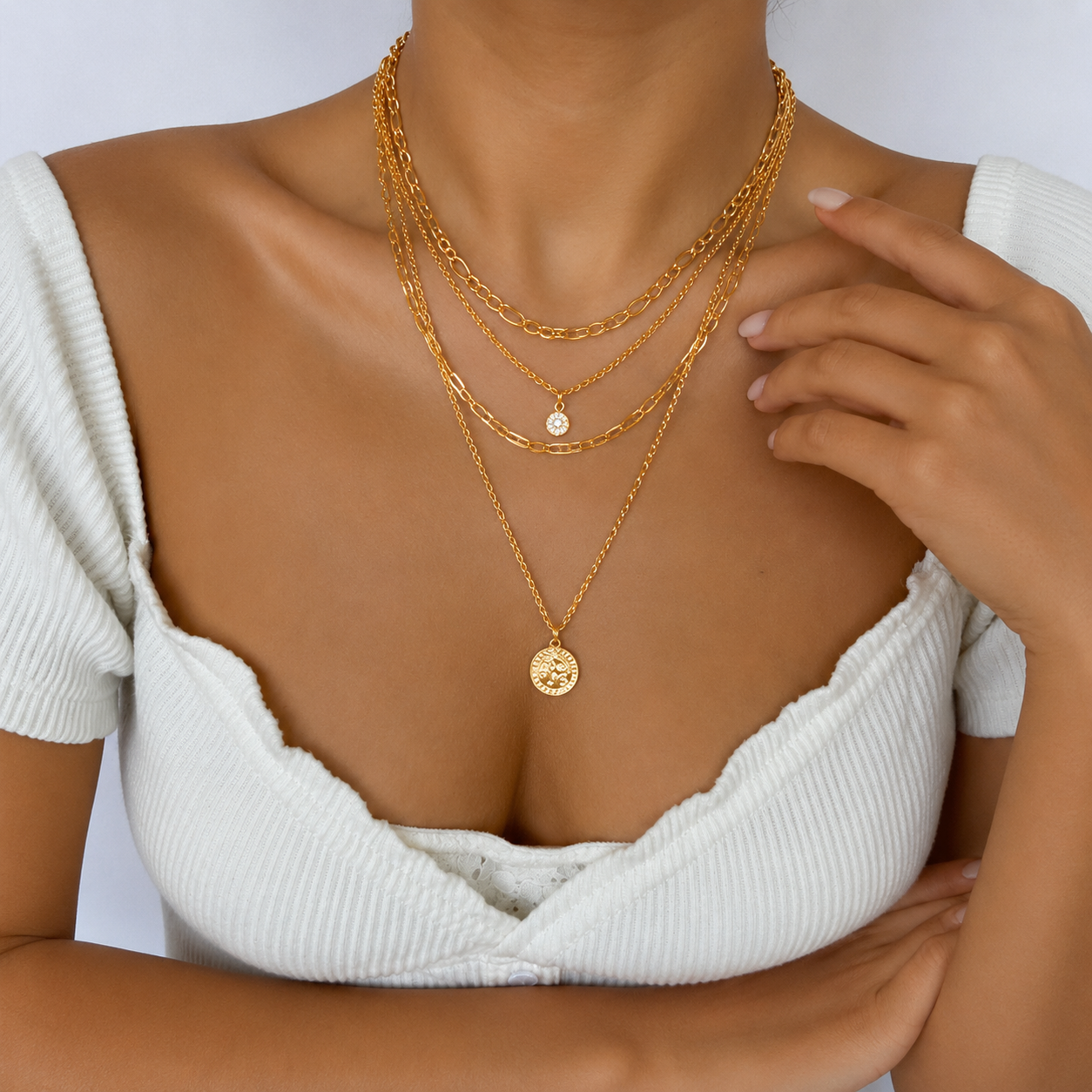 Aurevia Coin Layered Necklace