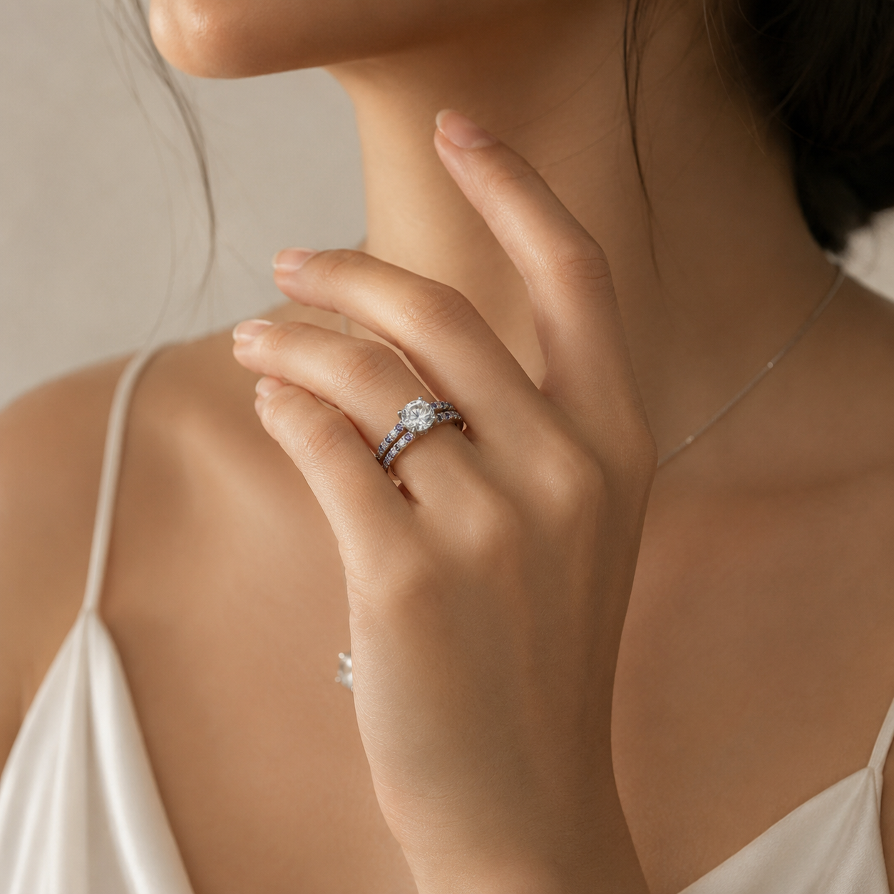 Elegant stacking ring lightweight modern jewelry