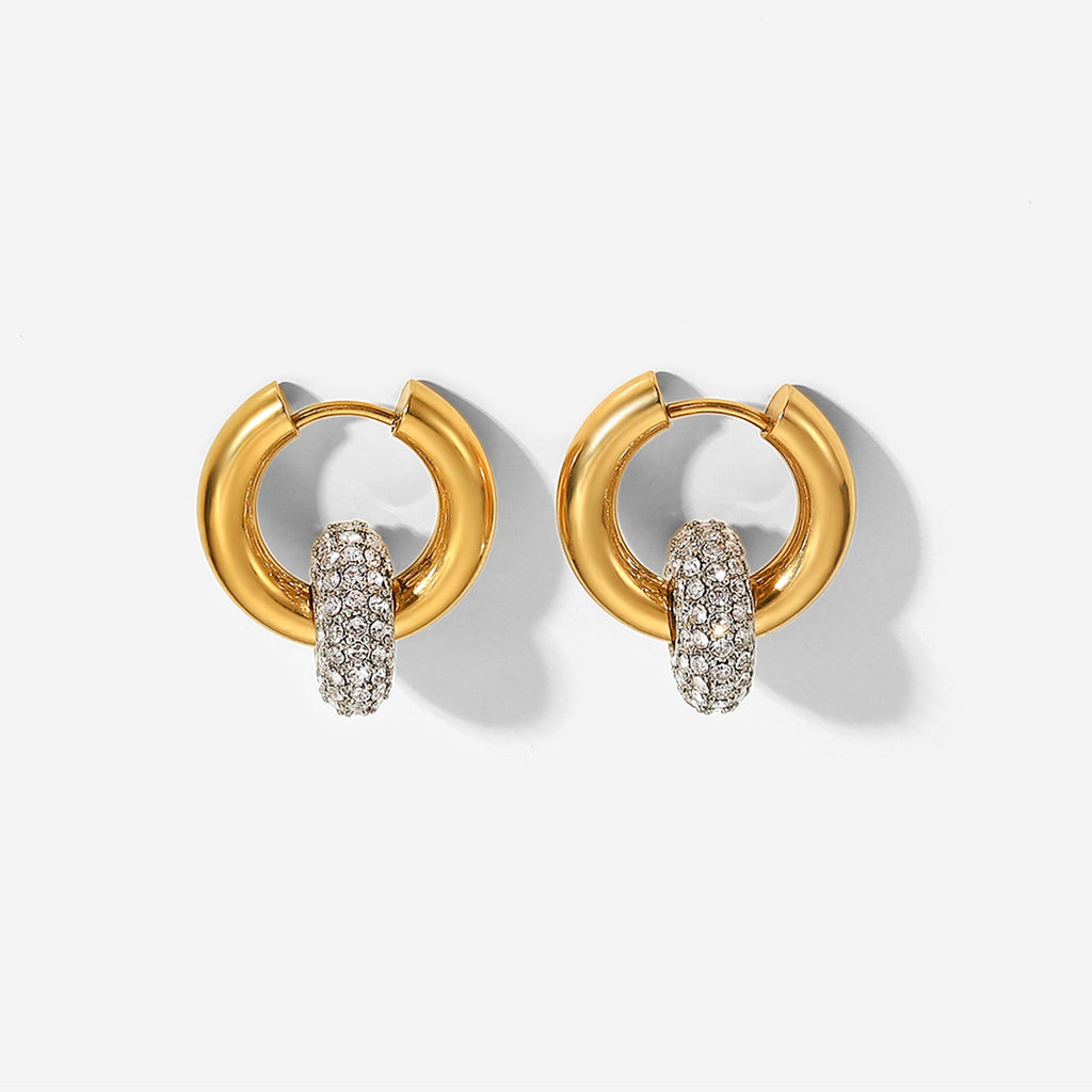 Elegant zircon earrings minimal pendant design