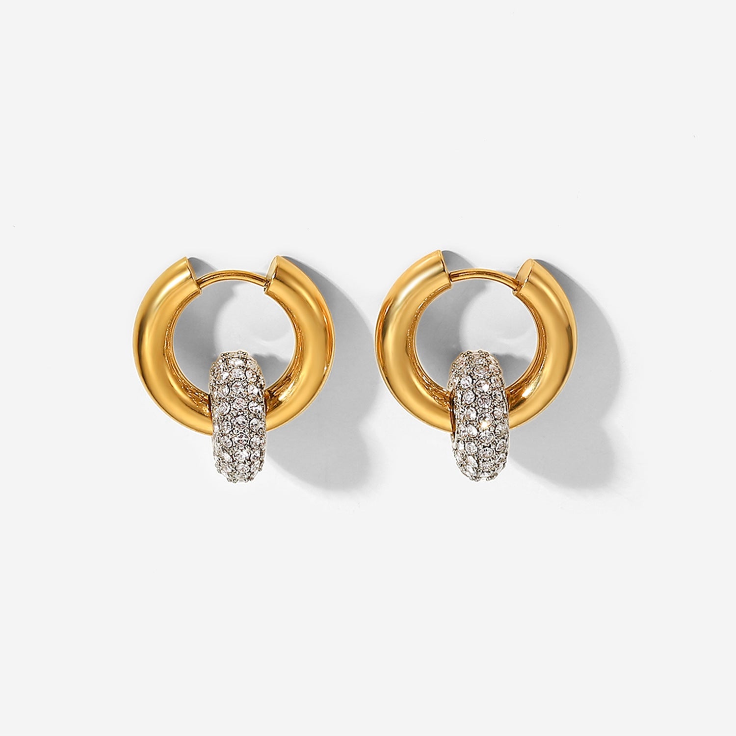 Elegant zircon earrings minimal pendant design