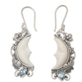 Muse Sculpted Face Earrings with engraved facial design gold finish