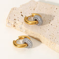 Liora Zircon Drop Earrings with crystal stones and gold finish