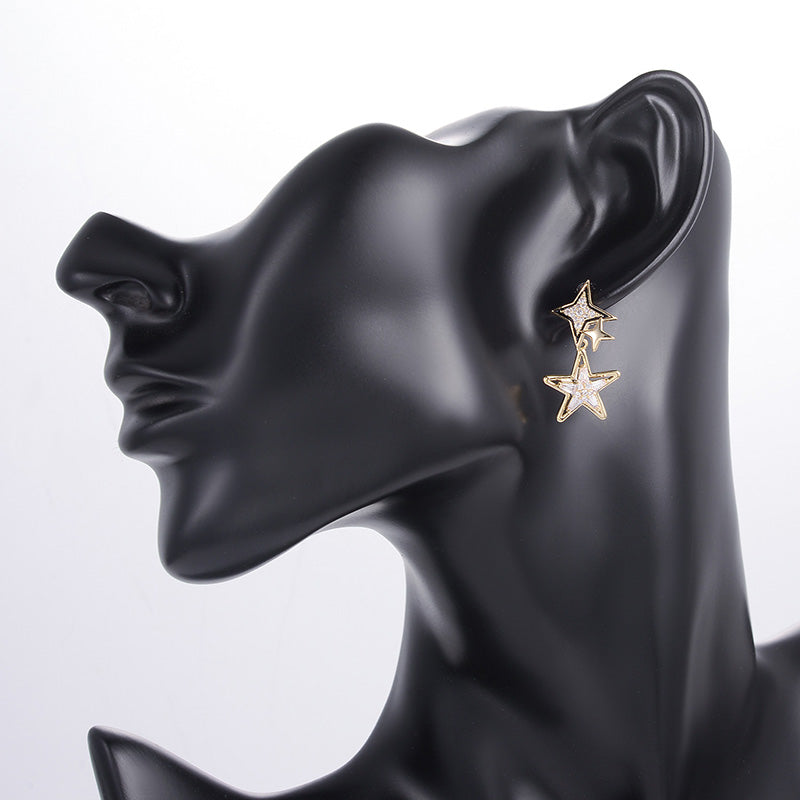 sparkling star earrings gift for her